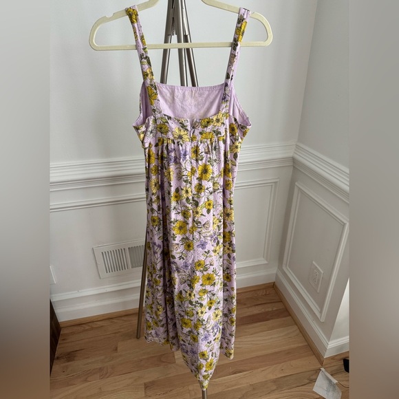 LOFT Floral Purple and Yellow Maxi Sundress size 2 - Picture 4 of 6
